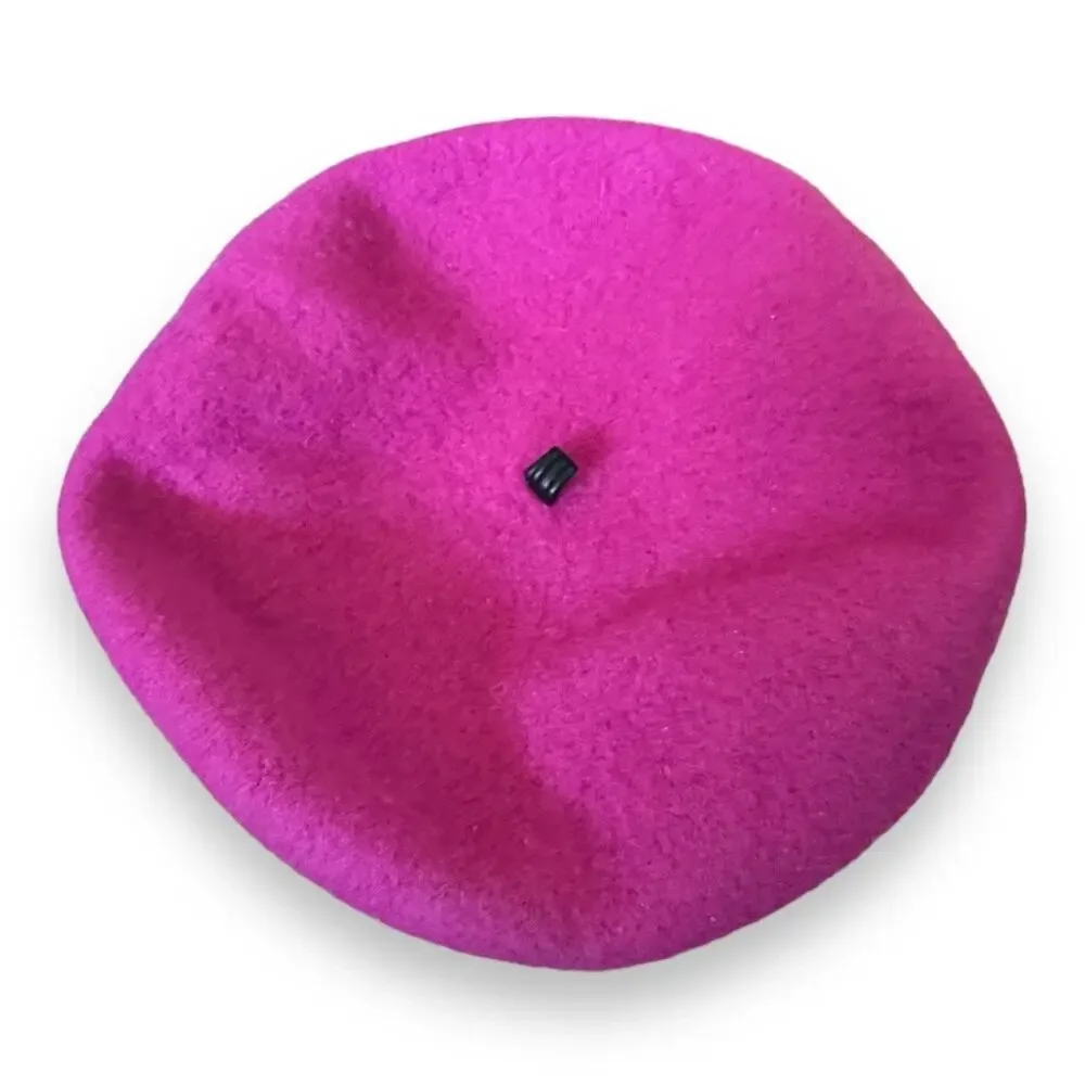 Gymboree Girls Hat Sz 5 6 7 Head of the Class Raspberry Beret Vintage‎ Wool